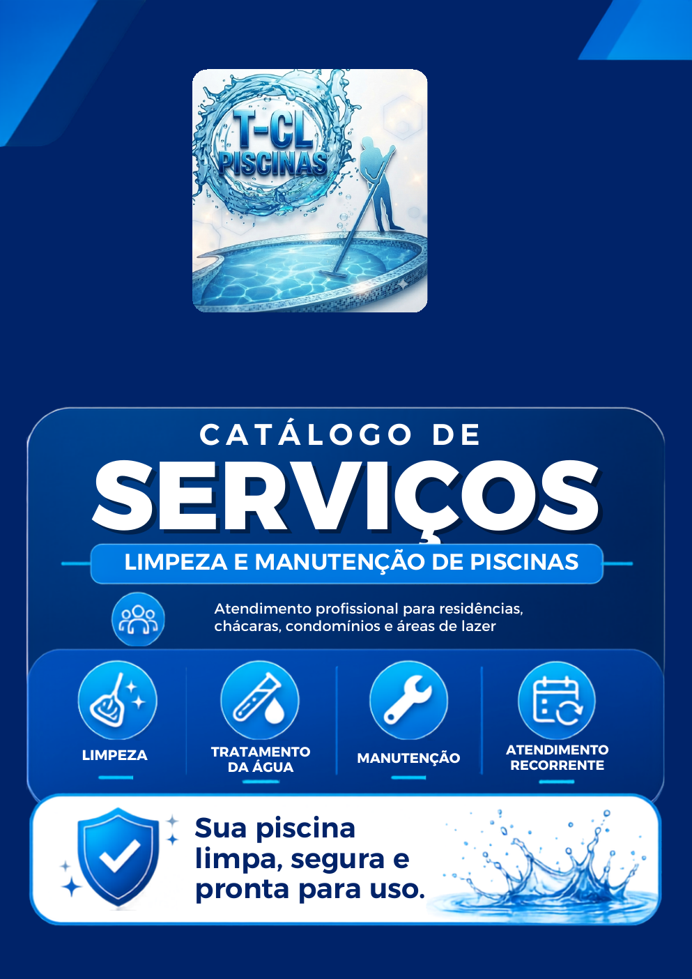 Catálogo de serviços da TCL Piscinas